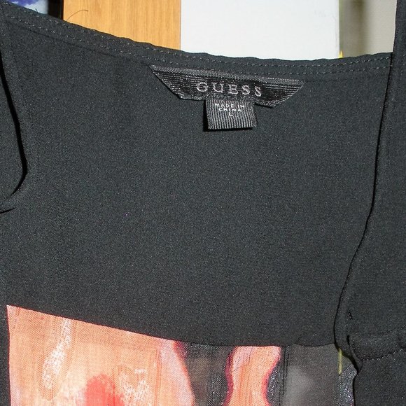 Guess flowered blouse w/Bell sleeves - SZ L - Picture 6 of 6